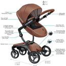 Mima - Xari 4G Complete Stroller, Champagne Chassis | Camel Seat | Sandy Beige Starter Pack Image 4