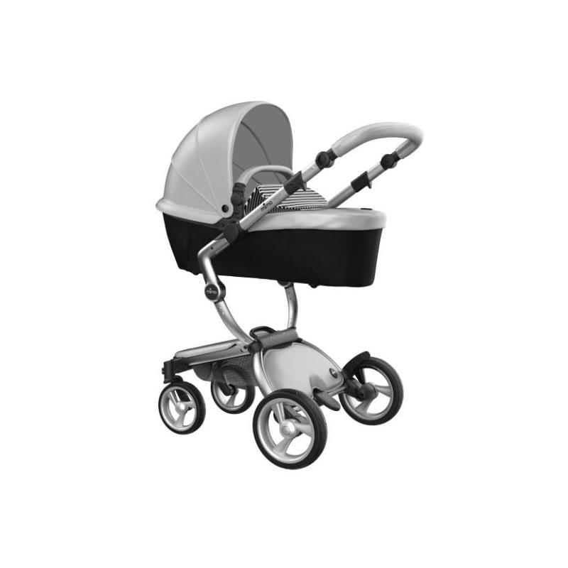 Mima Xari 4G Complete Stroller, Silver Chassis | Argento Seat | Black & Wihte Starter Pack Image 2