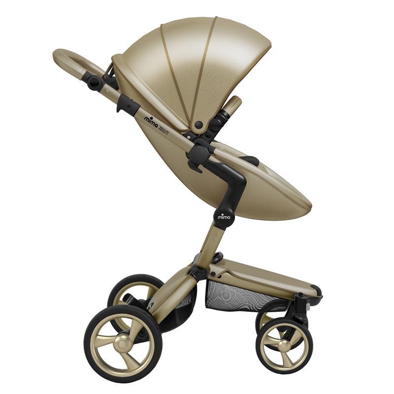 Mima - Xari 4G Complete Stroller, Gold Chassis/Gold Seat/Black& White Starter Pack Image 2