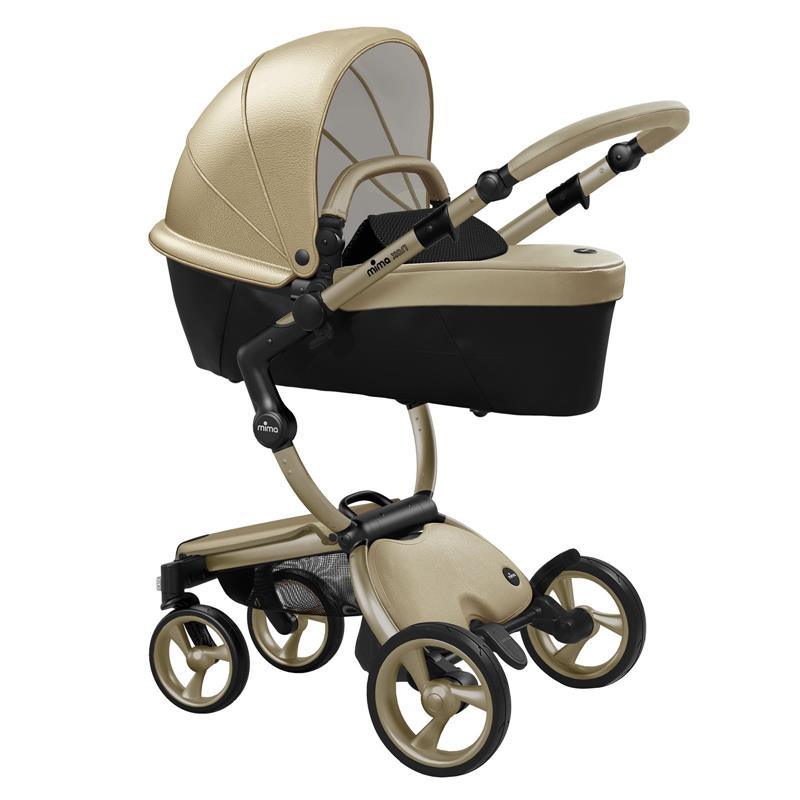 Mima - Xari 4G Complete Stroller, Gold Chassis/Gold Seat/Black& White Starter Pack Image 3