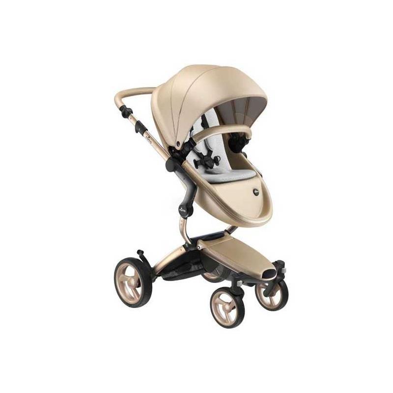 Mima - Xari Stroller Complete Champagne Chassis, Champagne Seat & Stone White Starter Pack Image 1