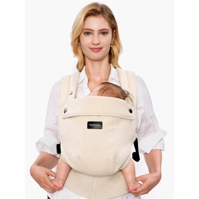 Momcozy - Baby Carrier With Natural Cotton Linen, Light Amber Image 1