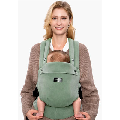 Momcozy - Baby Carrier With Natural Cotton Linen, Sage Green Image 1