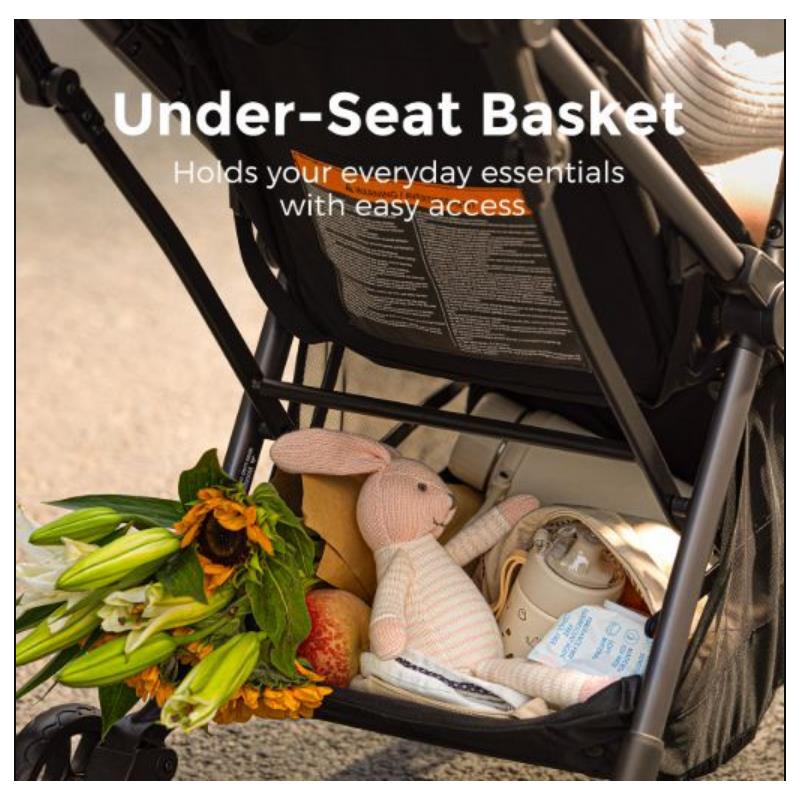 umbrella stroller baskets underneath Momcozy Clickgo Lightweight Stroller, Black