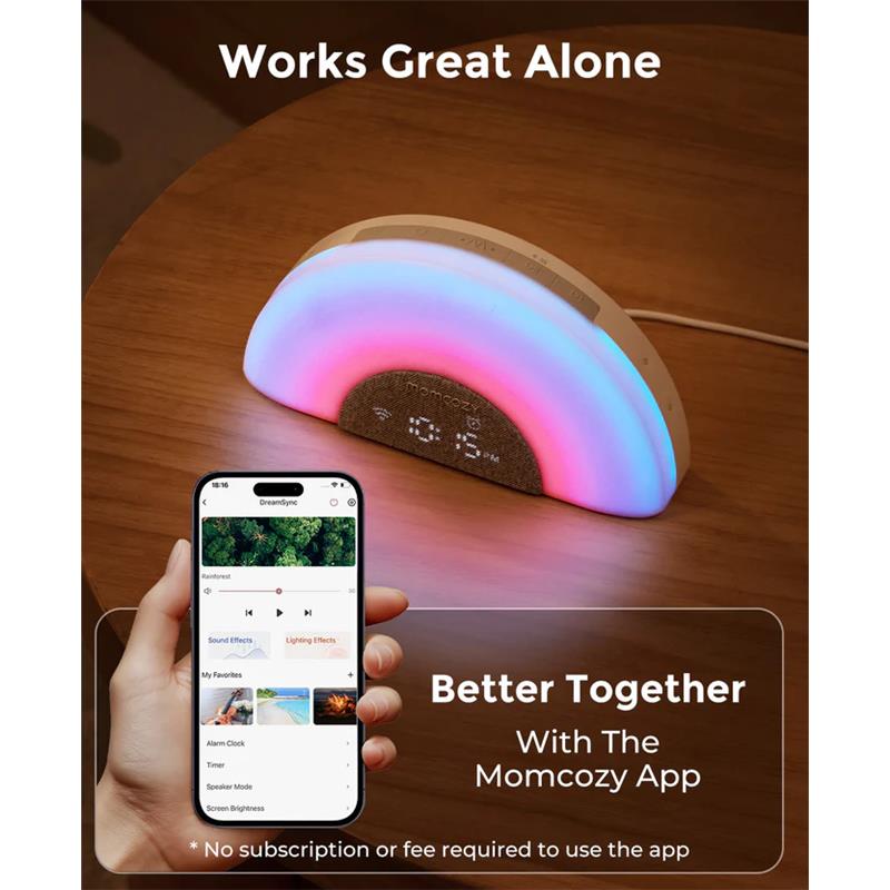 Momcozy - Dreamsync Smart Baby Sound Machine, Rainbow Light & App Control Image 5