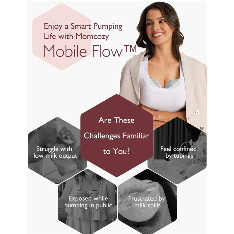 Momcozy Mobile Flow™ M9 Double Wearable Breast Pump - Gray Image 7