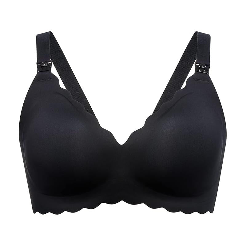 Momcozy - Seamless Floral Push Up Nursing Bra-Black Image 1