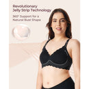 Momcozy - Seamless Floral Push Up Nursing Bra-Black Image 4