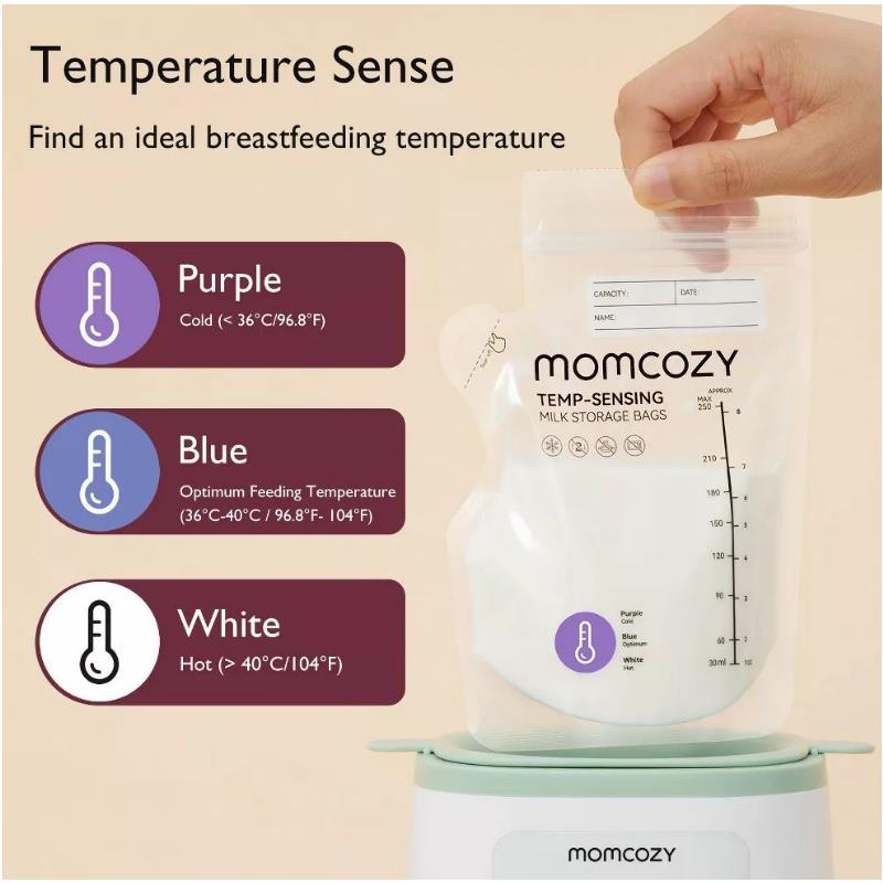 Momcozy - Temp-Sensing Breastmilk Storage Bag, 8Oz, 200 Count Image 3