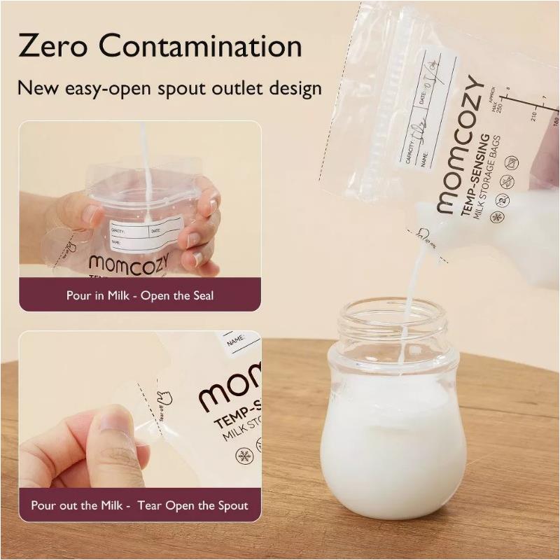 Momcozy - Temp-Sensing Breastmilk Storage Bag, 8Oz, 200 Count Image 5