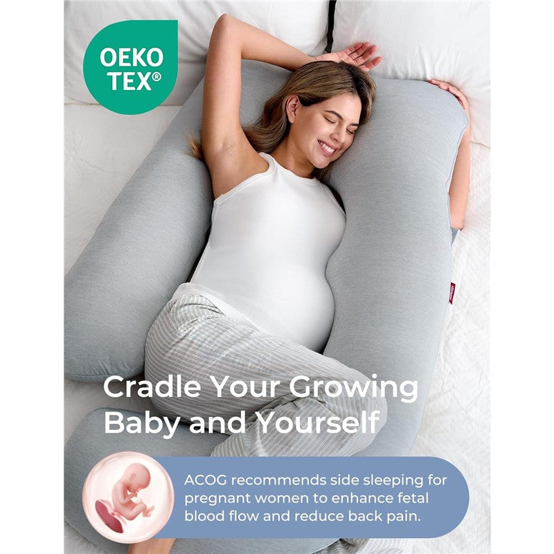 Momcozy U-Shaped Cooling Fabric Pregnancy Pillow Image 3
