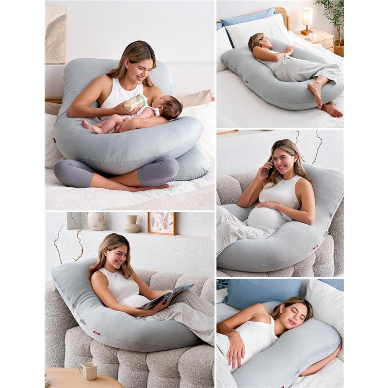 Momcozy U-Shaped Cooling Fabric Pregnancy Pillow Image 6