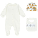 Moschino Baby - Babygrow Bib And Hat Set Three Bears Graphic, Grey Image 3