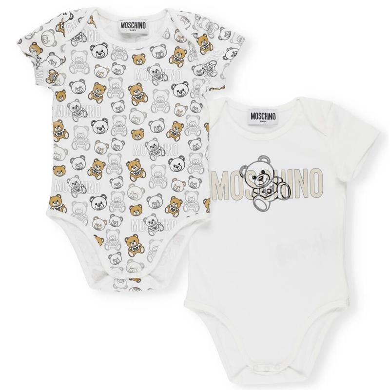 Moschino Baby Bodysuit Gift Set 2 Pack in Box - Cloud Grey Image 1