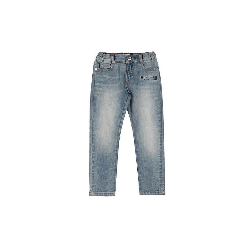 Moschino - Baby Boy Jeans With Bear Patch On A Back Pocket, Denin Blue Image 1