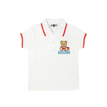 Moschino - Baby Boy Polo Tee With Basketball Bear Logo, White Image 1