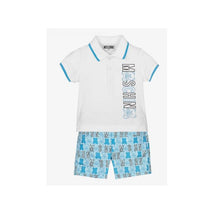 Moschino - Baby Boys White & Blue Shorts Set, Sky Toy Image 1