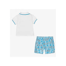 Moschino - Baby Boys White & Blue Shorts Set, Sky Toy Image 5
