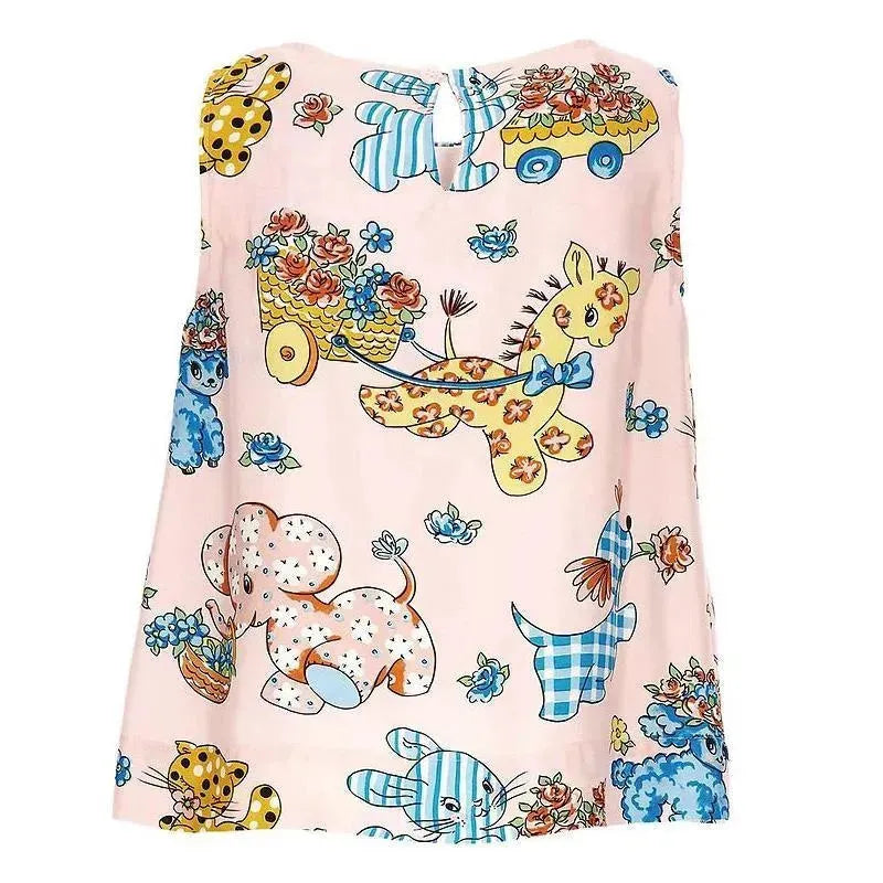 Moschino Baby - Girl All-Over Animal Printed With Bow, Pink | MacroBaby Moschino Baby - Girl All-Over Animal Printed With Bow, Pink | MacroBaby
