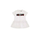 Moschino - Baby Girl Dress With Ruffles And Berry Logo, White Image 1