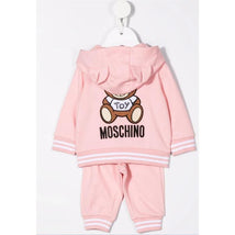 Moschino Baby - Girl Hooded Fleece Tracksuit With Patch, Rose Image 2
