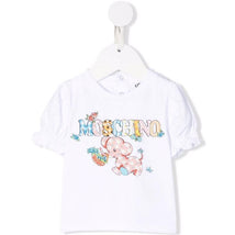 Moschino Baby - Girl Puffy T-Shirt With Elephant, Yellow Image 1