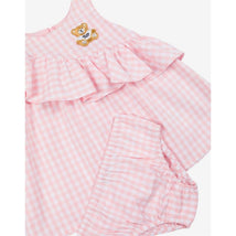 Moschino Baby - Girl Ruffled Gingham Dress W Bloomers White And Light Pink Image 2