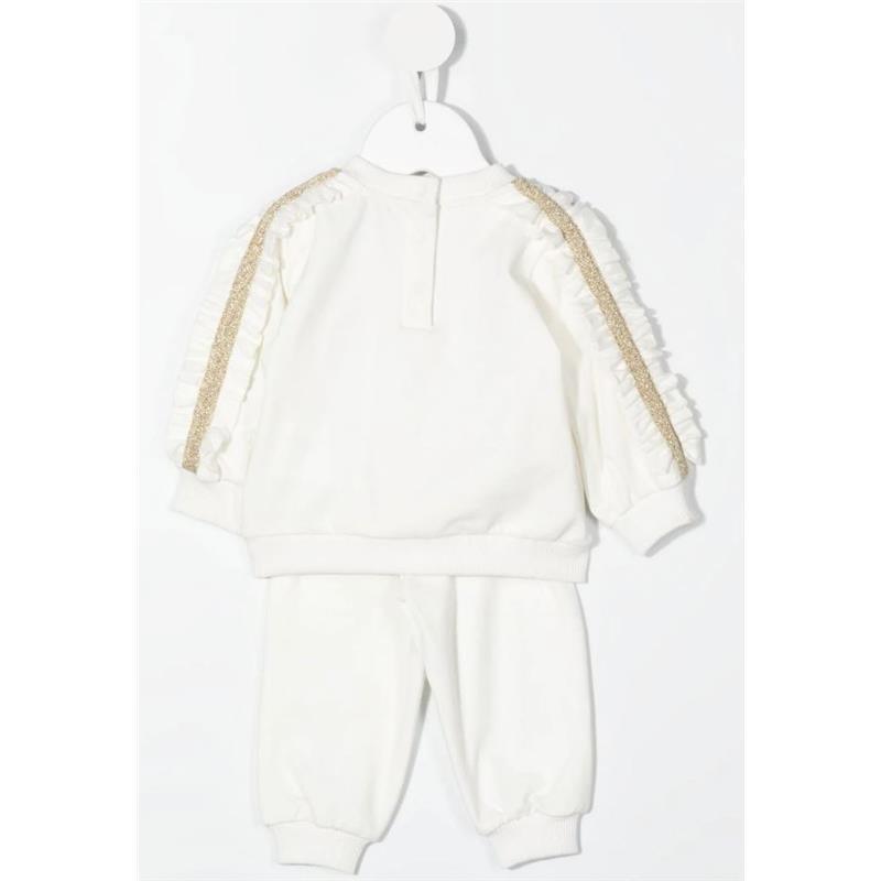 Moschino Baby - Girl Ruffled Teddy Embroidered Tracksuit, Cloud Image 2