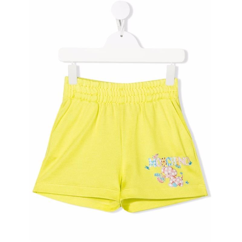 Moschino Baby - Girl Shorts With Small Elephant Logo, Yellow Image 1