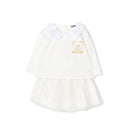 Moschino Baby - Girl T-Shirt With Collar & Skirt With Logo, Cloud Image 1