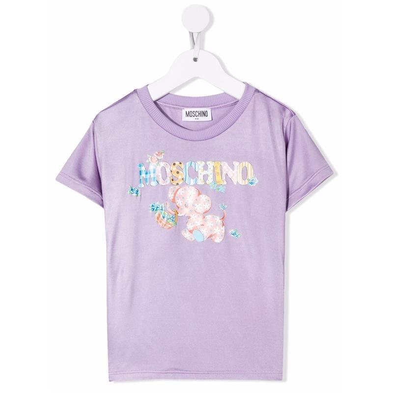 Moschino Baby - Girl T-Shirt With Elephant, Lilac Image 1