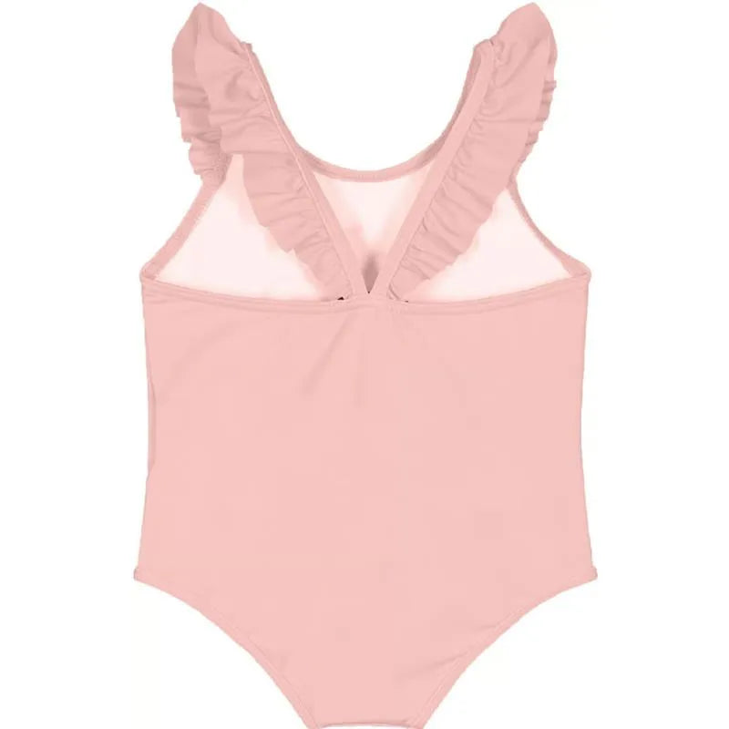 Moschino Baby - Girls Ruffle Swimsuit With Bear Logo Flower Print, Sugarrose Image 2