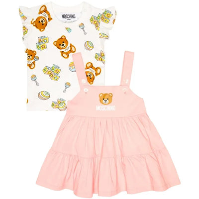 Moschino Baby - Girls Ruffle T-Shirt And Dress Set Bear Born, Sugarrose Image 1