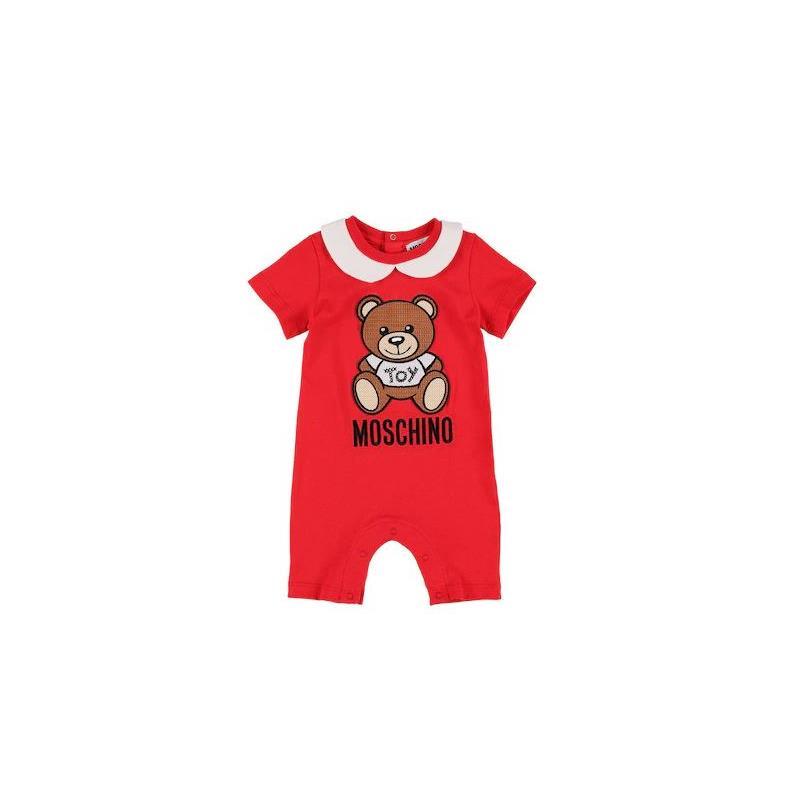 Moschino - Baby Neutral Jersey Romper With Gift Box, Red Image 1