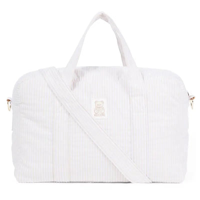 Moschino Baby - Striped Diaper Bag With Bear Patch Changing Mat Beige Image 1