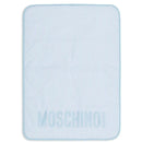 Moschino Baby - Striped Diaper Bag With Bear Patch Changing Mat Light Blue Image 3