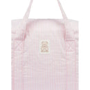 Moschino Baby - Striped Diaper Bag With Bear Patch Changing Mat Light Pink Image 2
