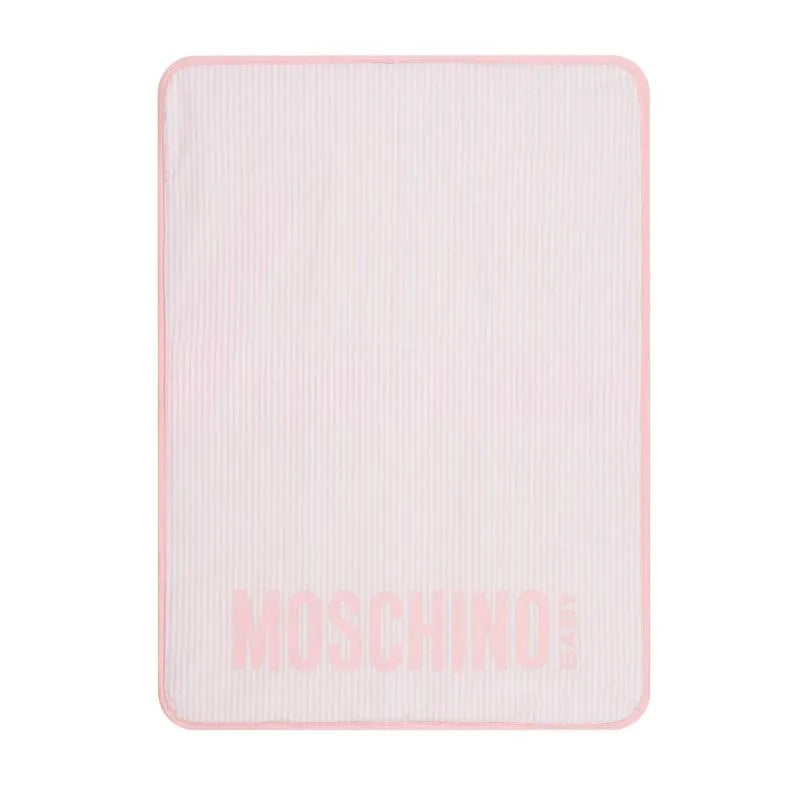 Moschino Baby - Striped Diaper Bag With Bear Patch Changing Mat Light Pink Image 3