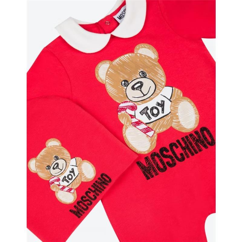 Moschino Baby - Unisex Grow Hat Set Collar Large Bear, Red Image 3