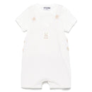 Moschino Baby - Unisex Short Sleeve Tee With Striped Overall And Bear Patch Beige Image 1