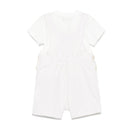 Moschino Baby - Unisex Short Sleeve Tee With Striped Overall And Bear Patch Beige Image 2