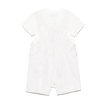 Moschino Baby - Unisex Short Sleeve Tee With Striped Overall And Bear Patch Beige Image 2