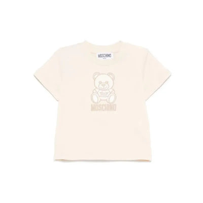 Moschino Baby - Unisex Short Sleeve Toned Tee With Bear Print, Beige Image 1