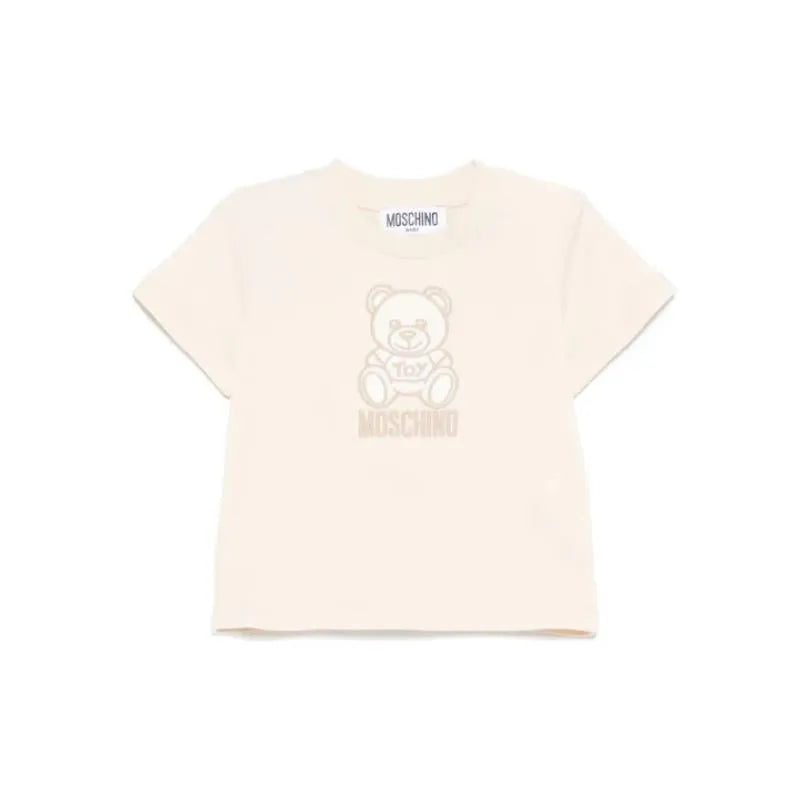 Moschino Baby - Unisex Short Sleeve Toned Tee With Bear Print, Beige Image 1