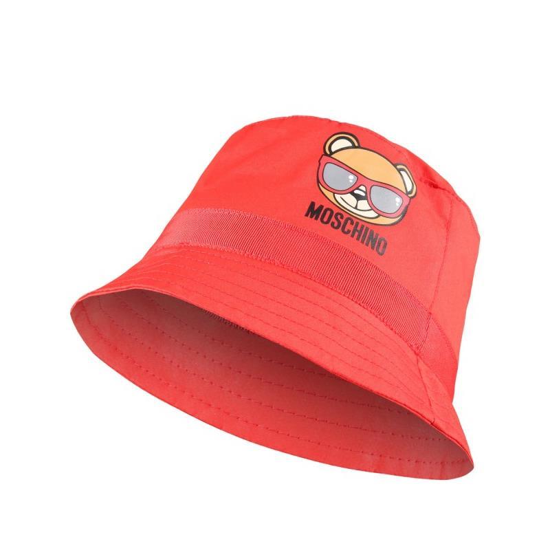 Moschino Baby - Unisex Sun Hat With Bear In Glasses, Red Image 1