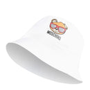 Moschino Baby - Unisex Sun Hat With Bear In Glasses, White Image 1