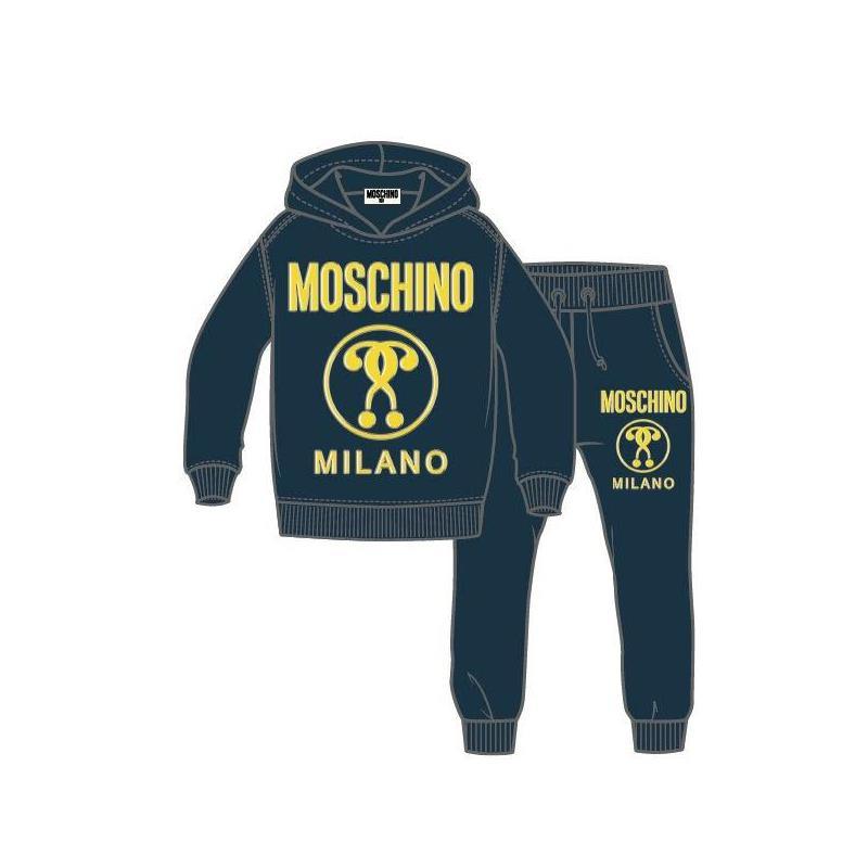 Moschino - Hooded Toddler Sweatsuit With Leggin 3D Logo - Navy Image 1