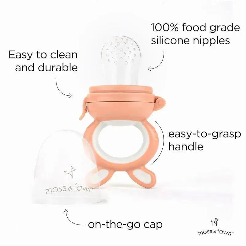 Moss & Fawn - Forage Feeder, Soothing Silicone Frozen Baby Food Teething Toy, Bloom Image 3