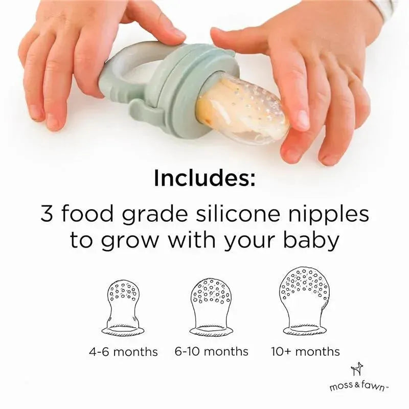 Moss & Fawn - Forage Feeder, Soothing Silicone Frozen Baby Food Teething Toy, Fern Image 4