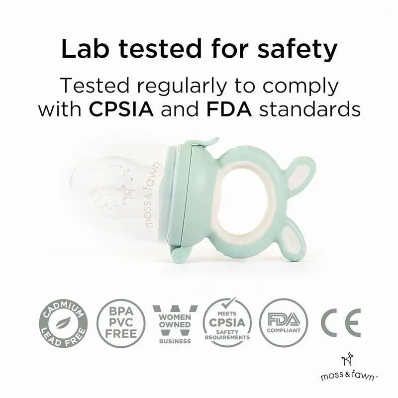 Moss & Fawn - Forage Feeder, Soothing Silicone Frozen Baby Food Teething Toy, Fern Image 6